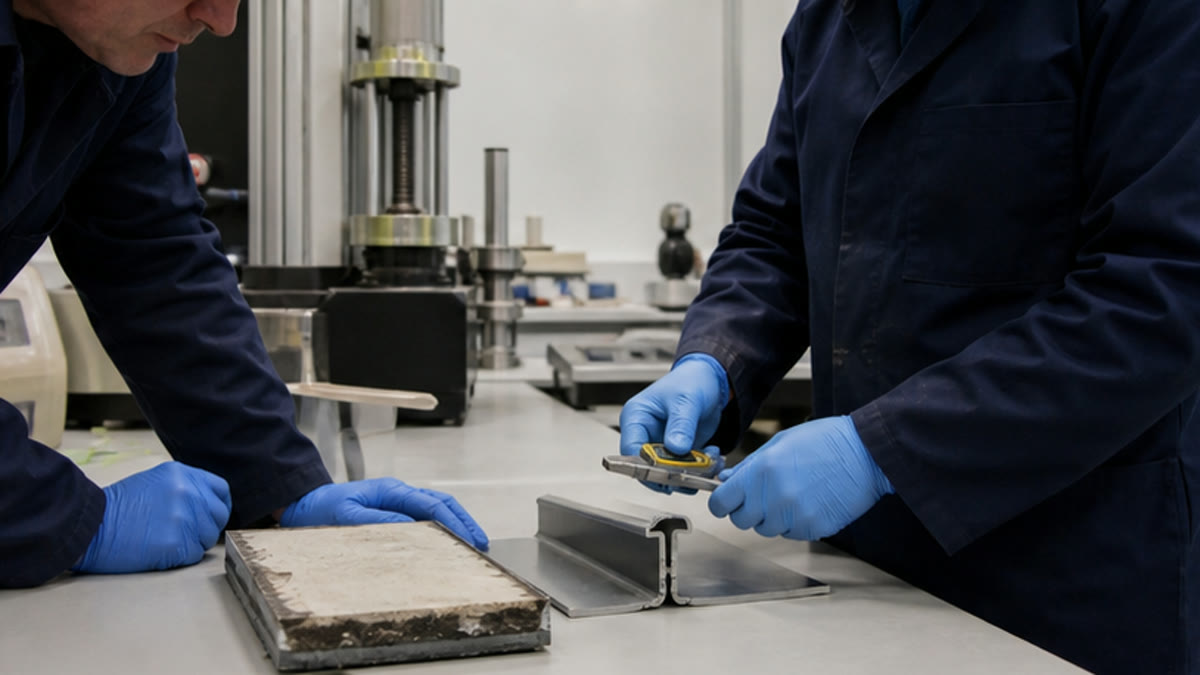 Low carbon roofing materials being tested in a workshop