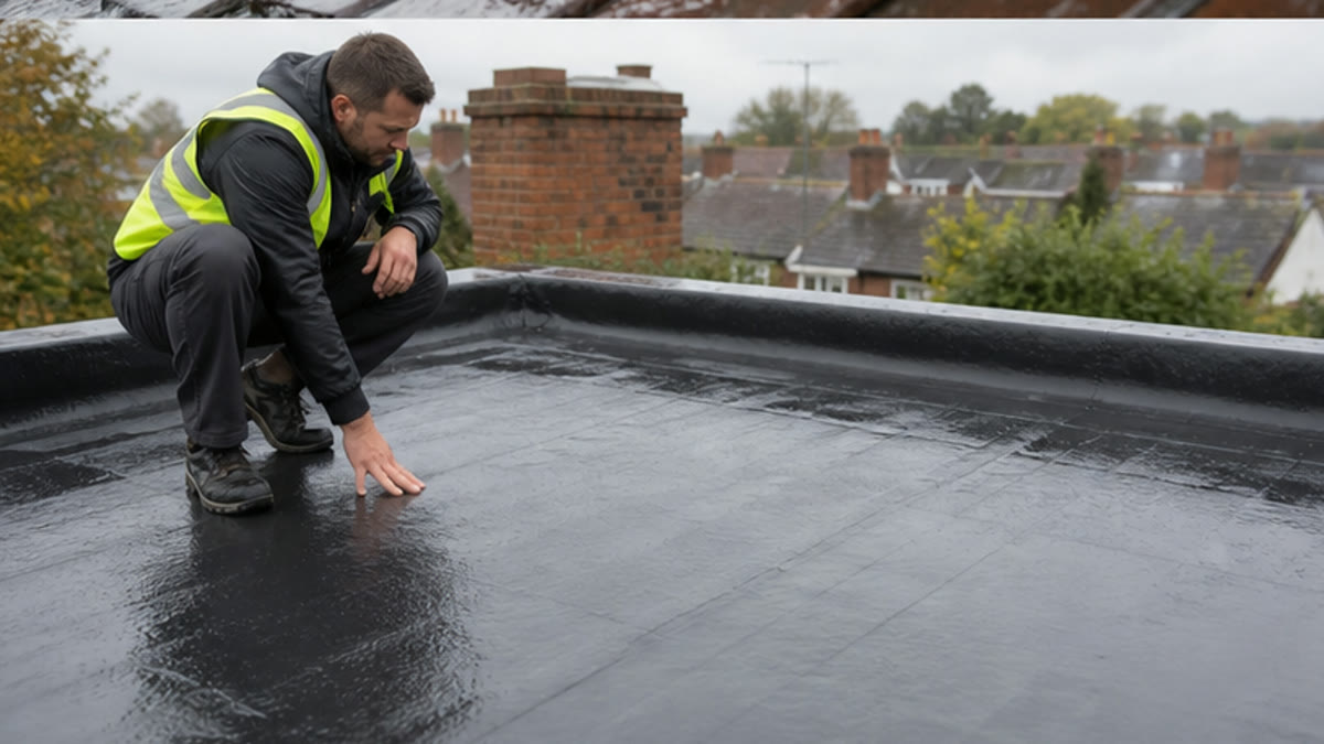 Pre-weather inspection of an EPDM flat roof